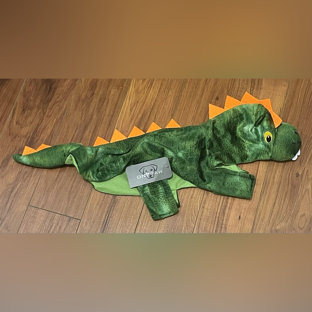 🌸NEW One Paw Green Dinosaur Dog Halloween Costume Size Medium